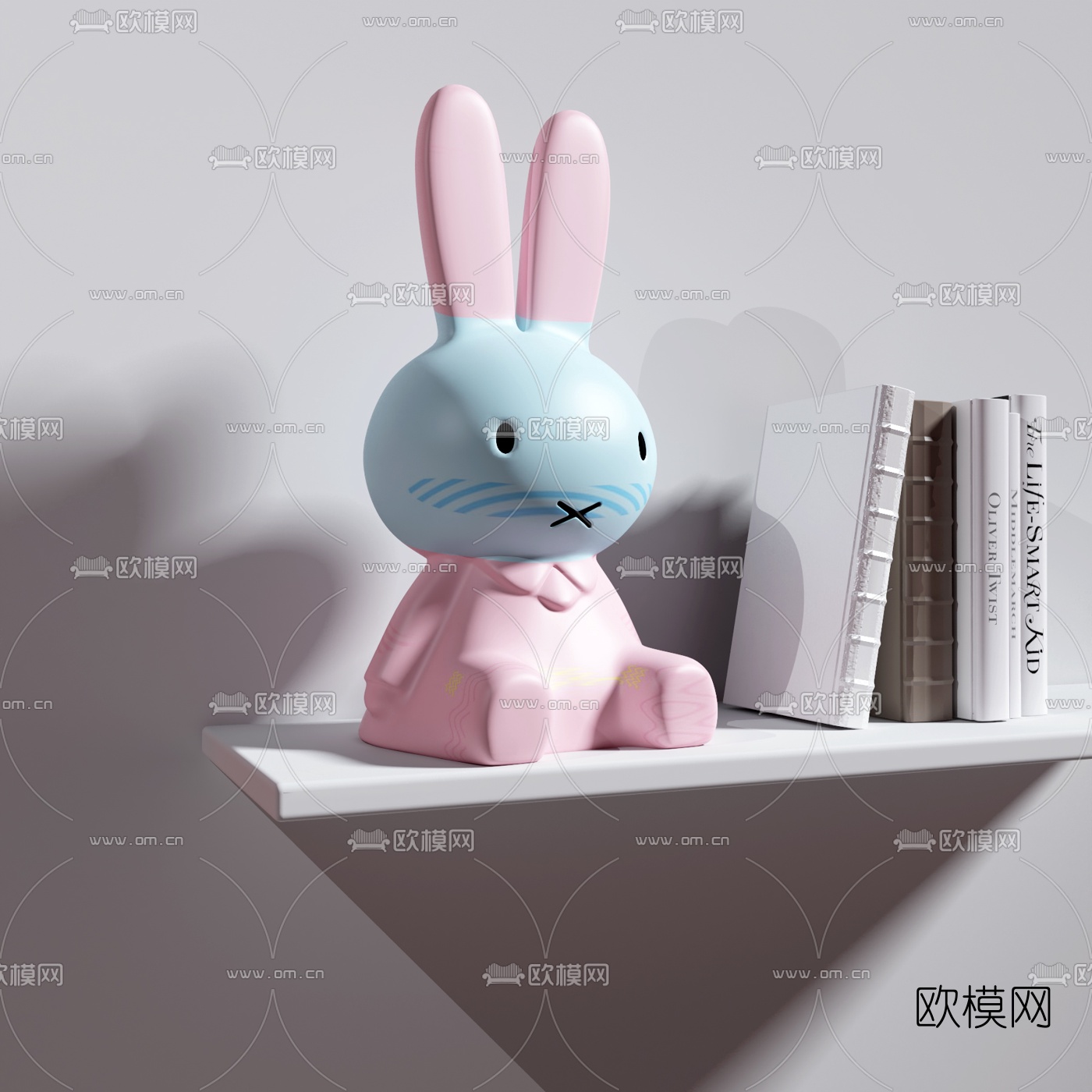 现代兔子雕塑摆件3d模型下载