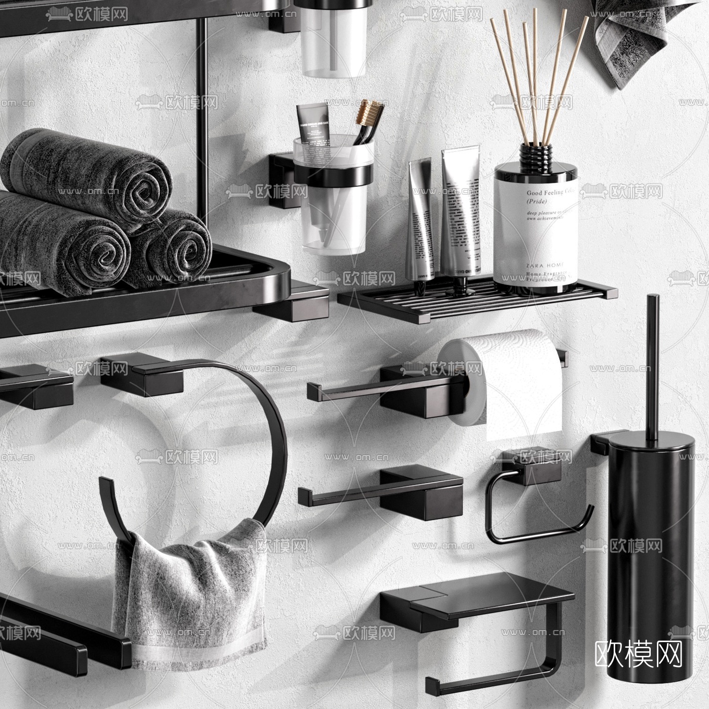 现代卫浴洗涤用品3d模型下载（渲染图4）