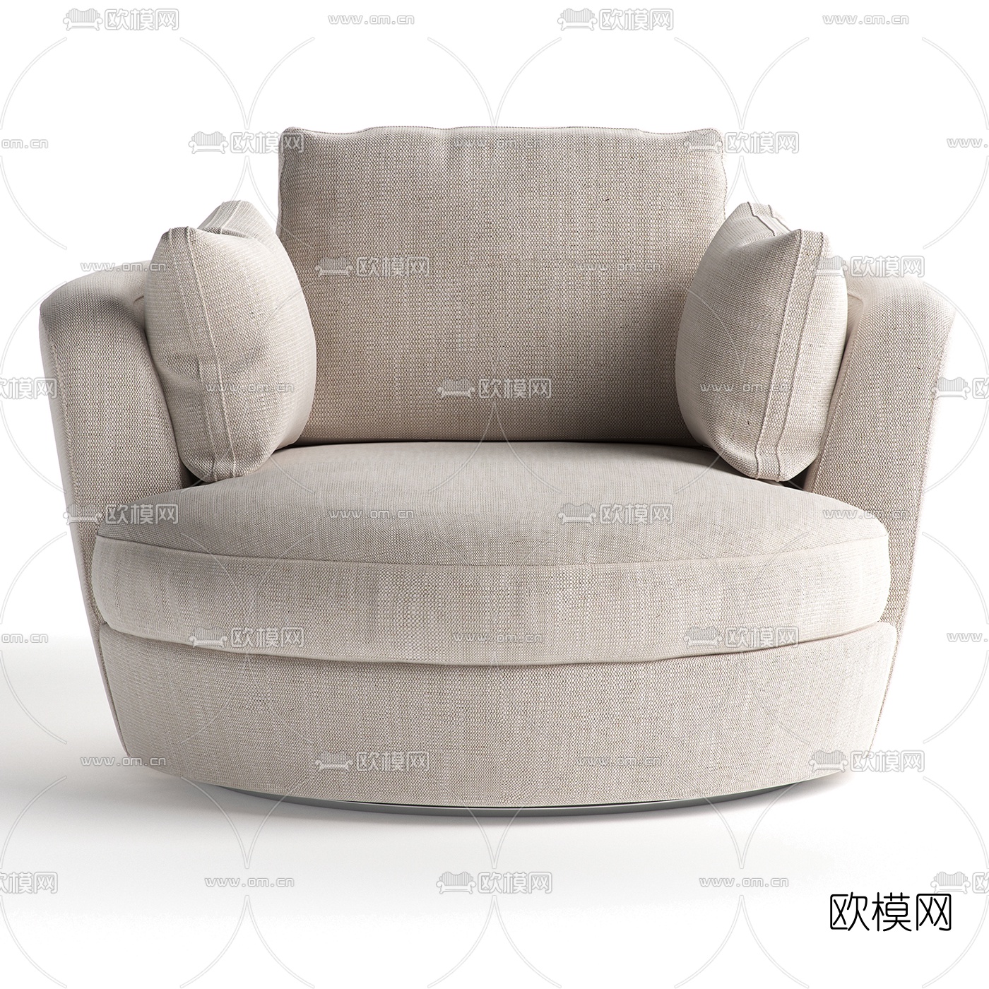 现代布艺休闲沙发3d模型下载（渲染图1）