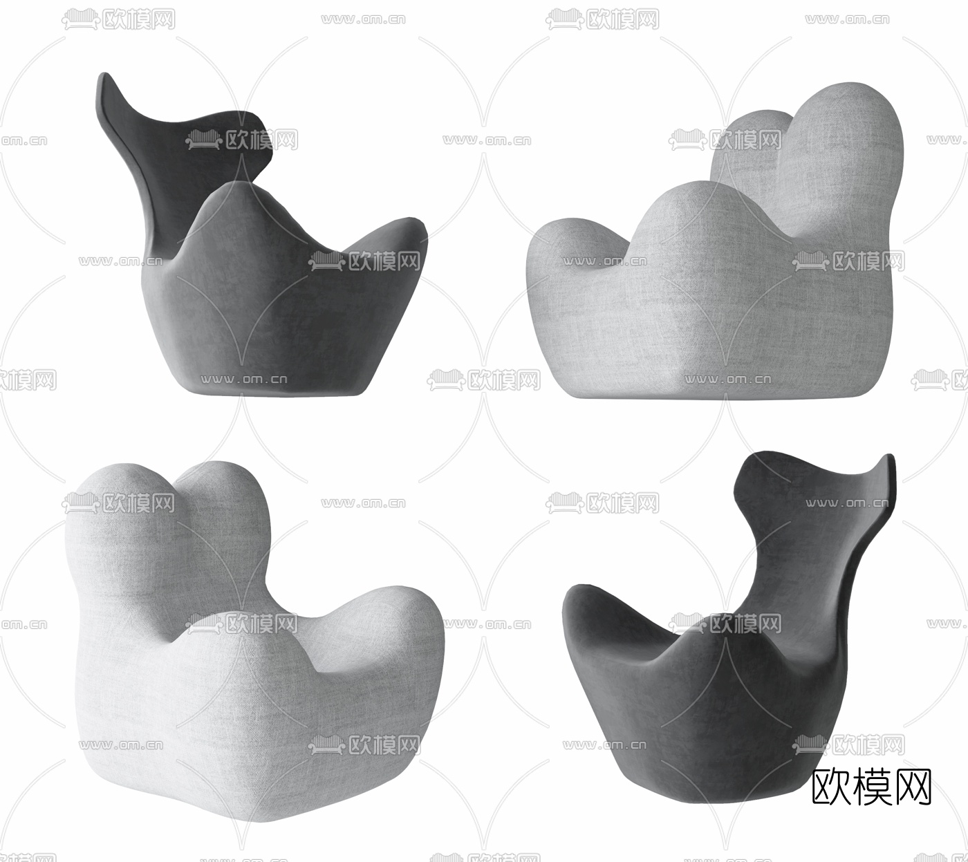 现代布艺休闲沙发3d模型