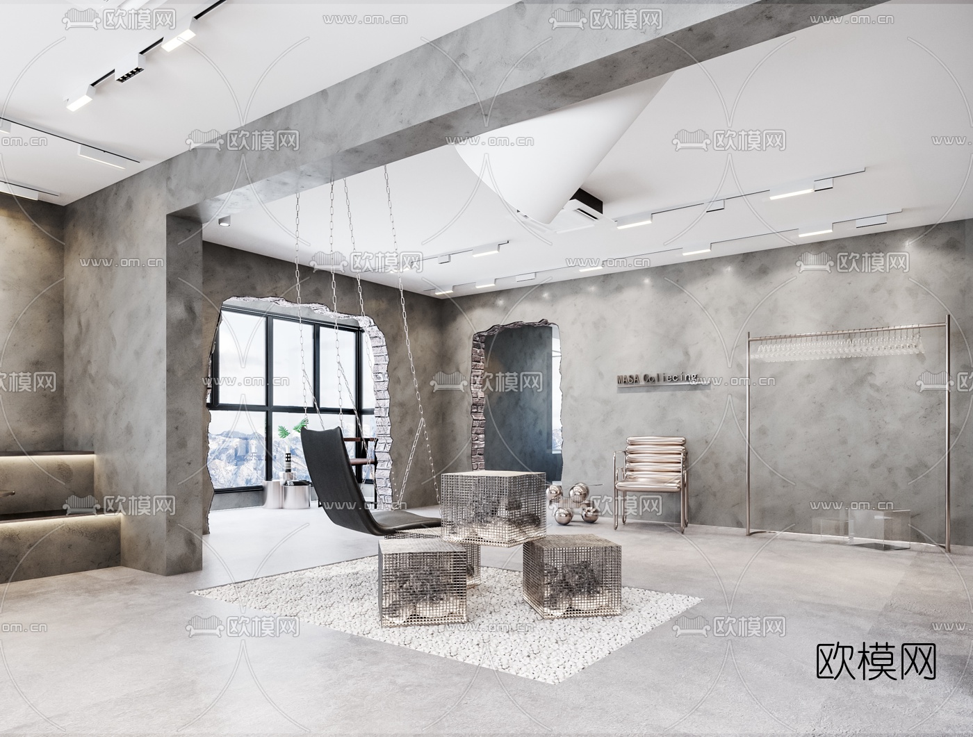 工业风茶水间休息区3d模型下载（渲染图3）