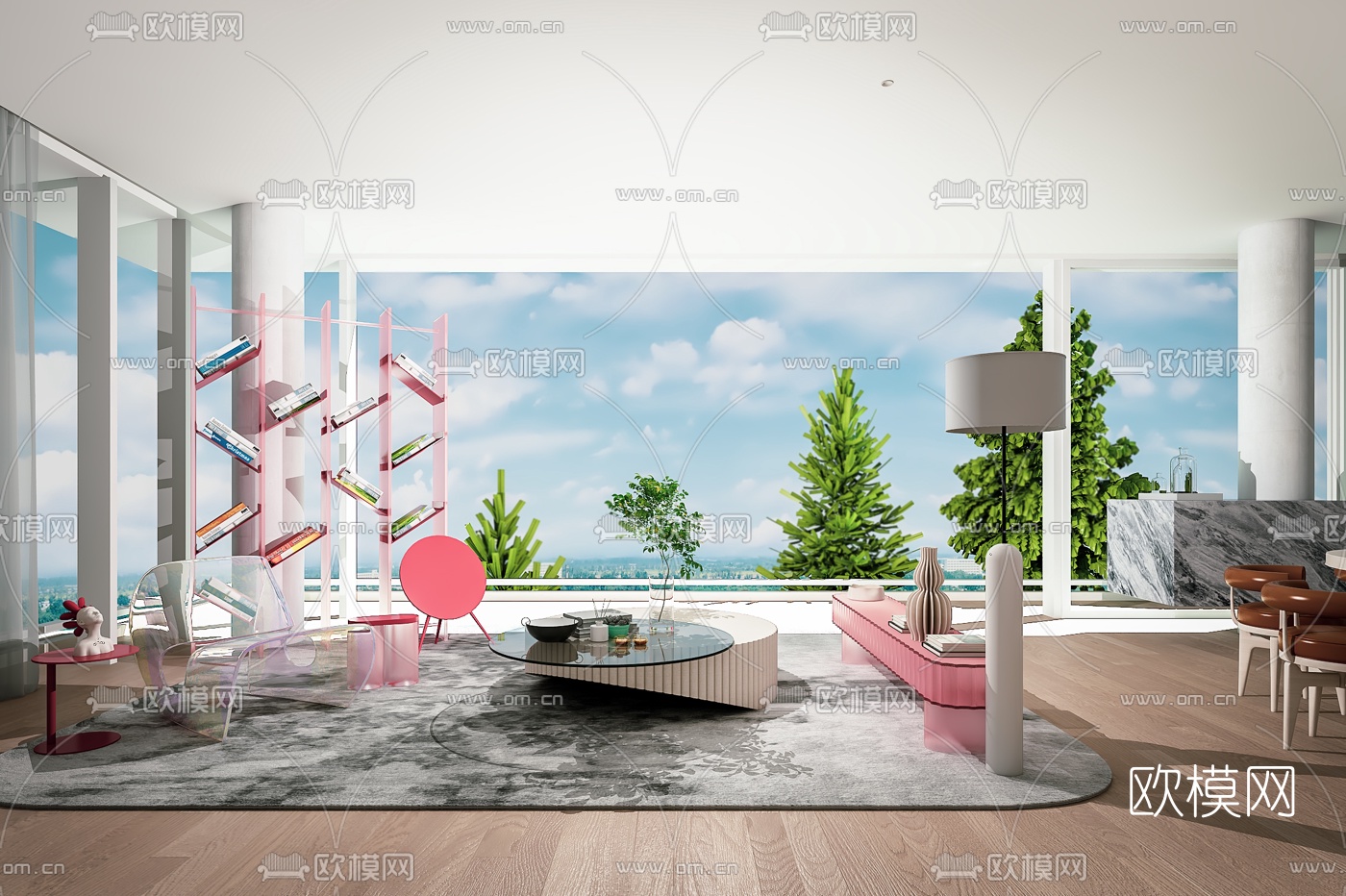 现代简约客厅3d模型