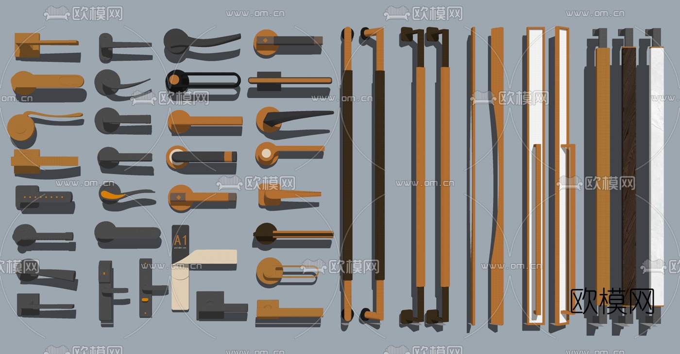 现代柜门拉手把手su模型下载