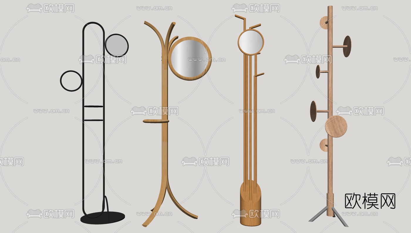 现代衣帽架su模型下载