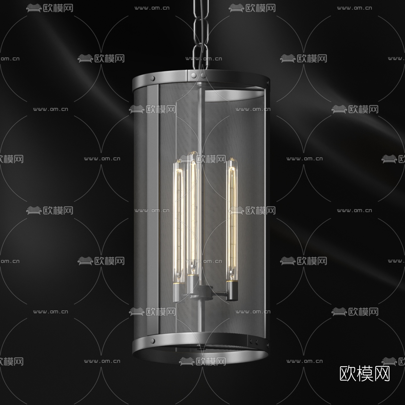 工业风金属吊灯3d模型