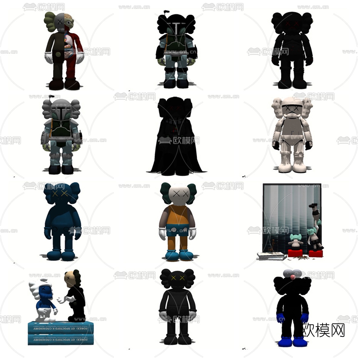 现代网红人偶玩具su模型下载（渲染图1）