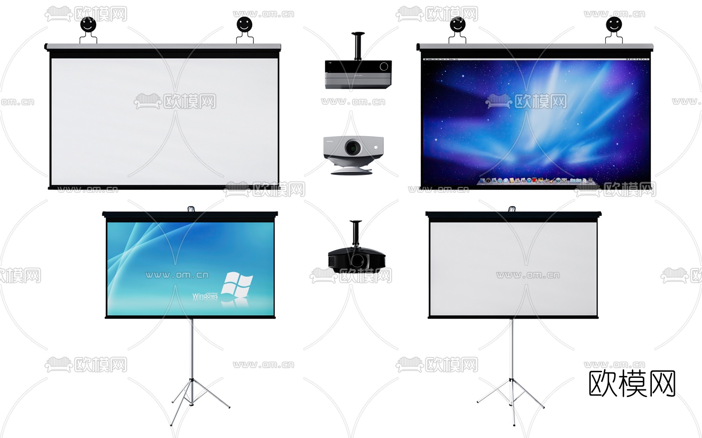 现代投影仪幕布3d模型下载