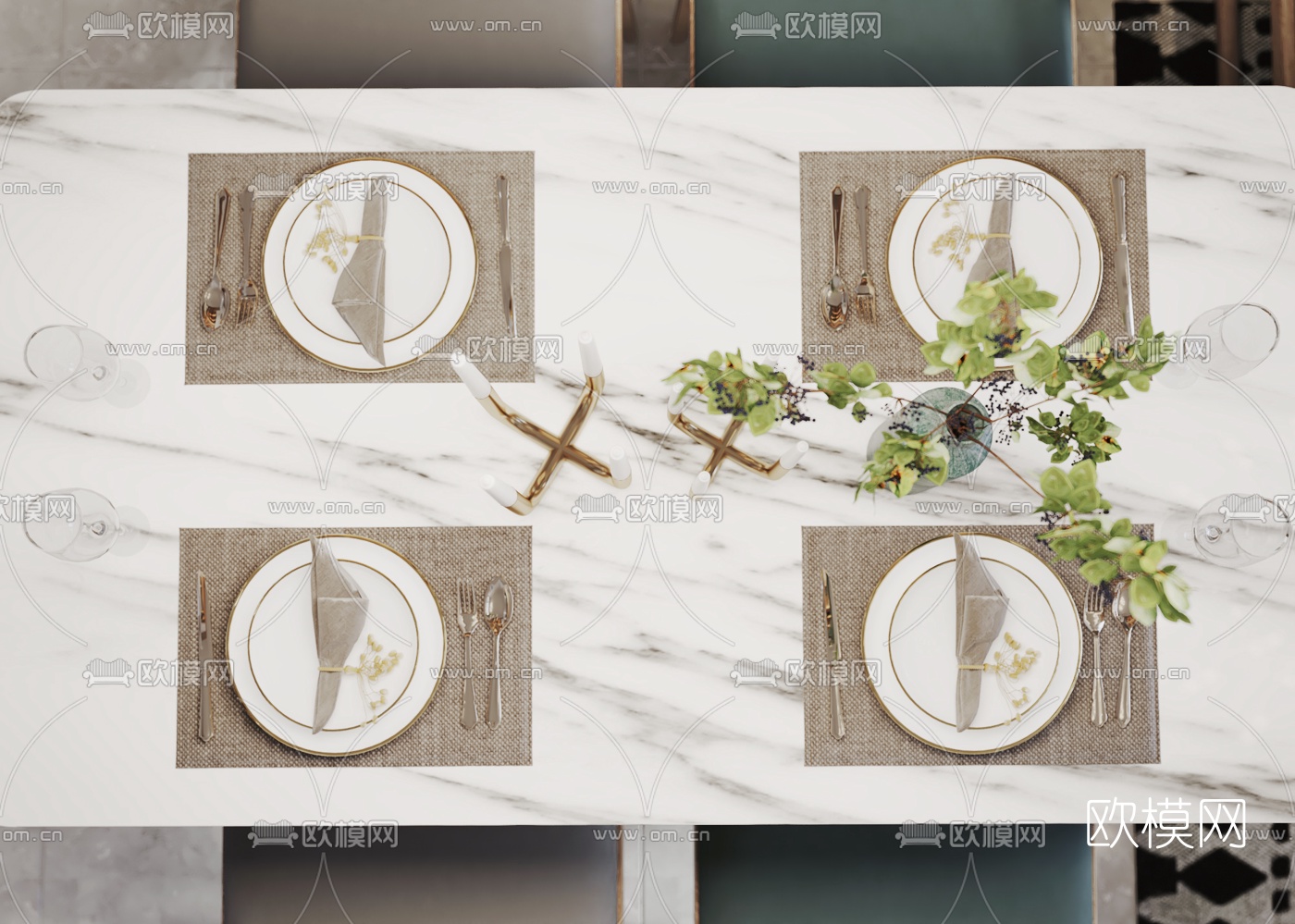 北欧公寓客厅餐厅3d模型下载（渲染图5）