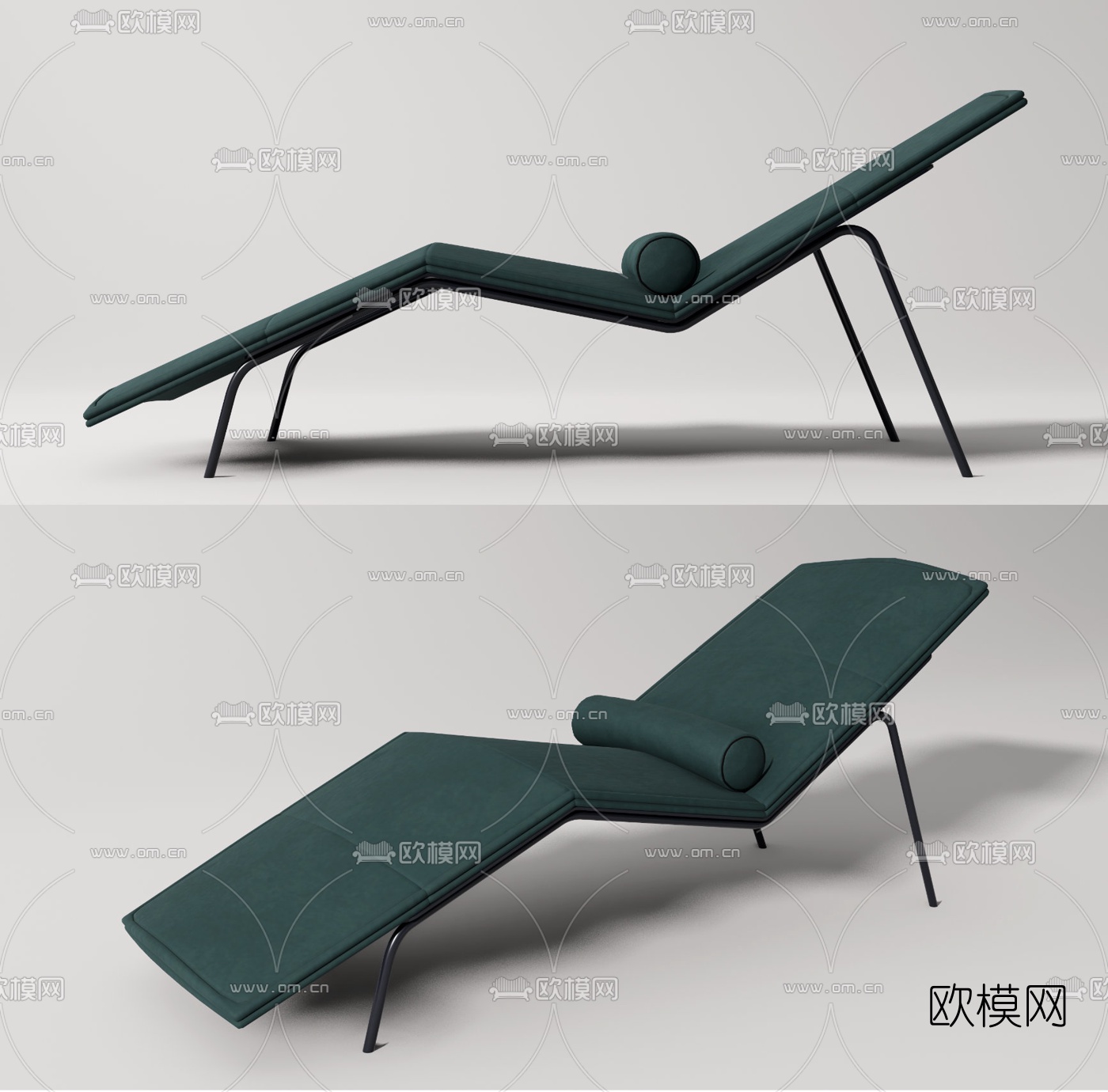 现代布艺躺椅su模型
