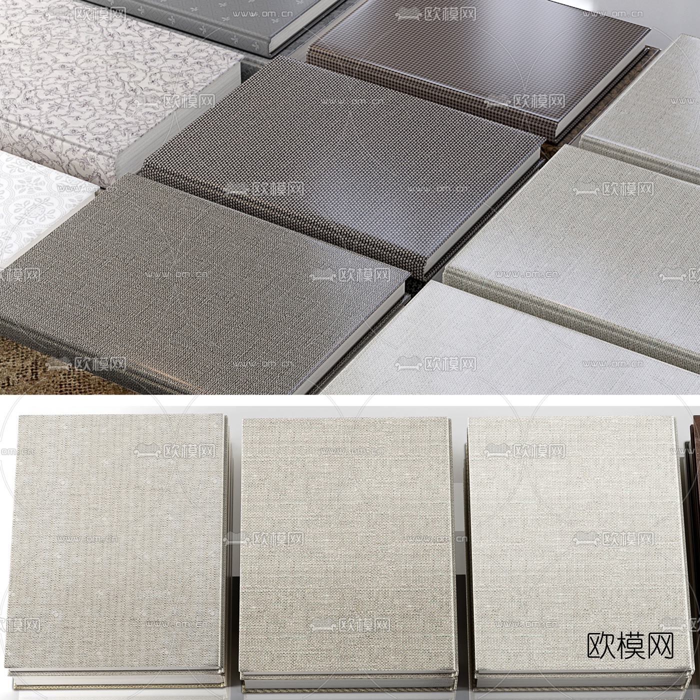 现代笔记本书籍3d模型