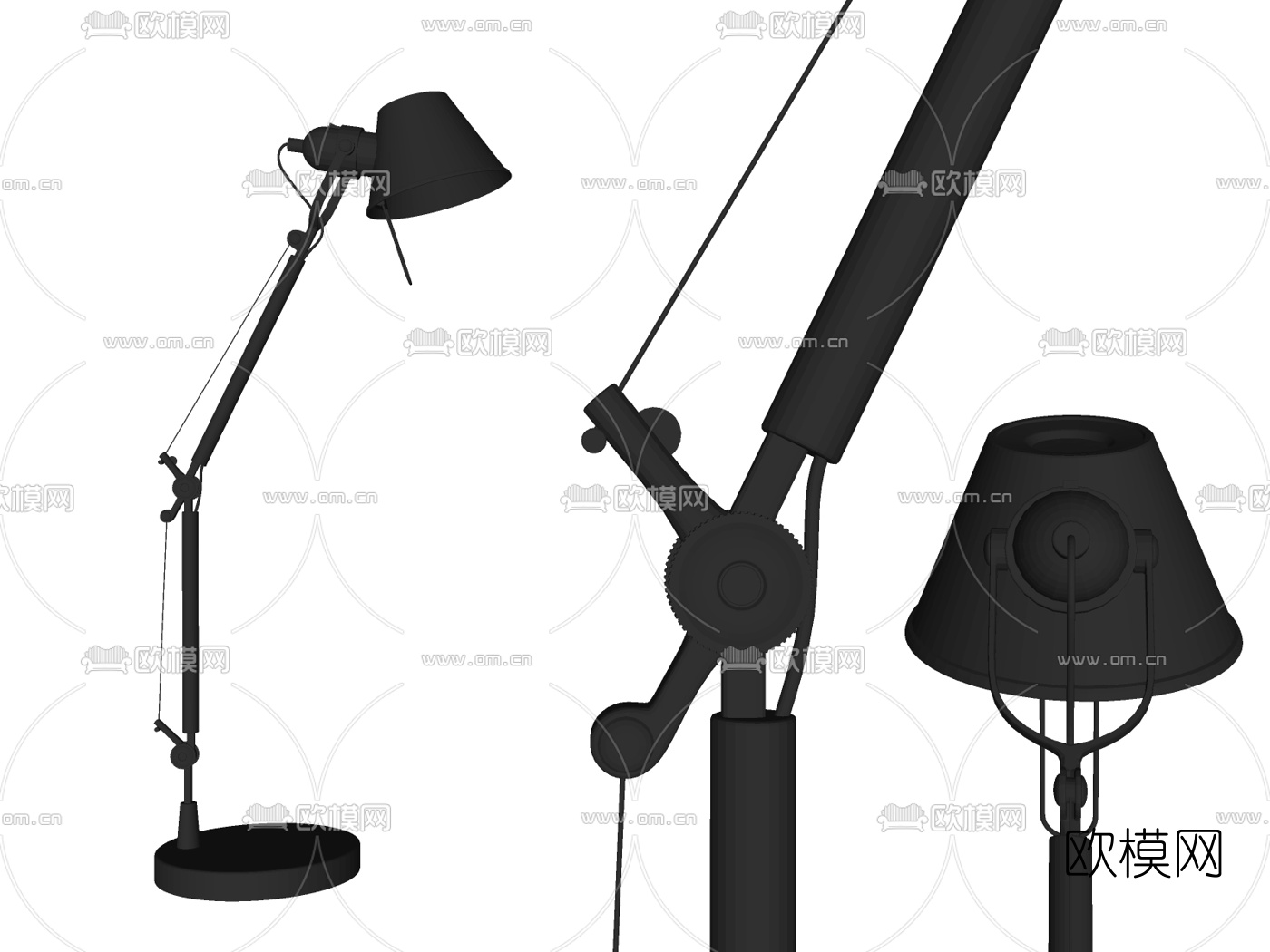 现代烤漆落地灯su模型下载（渲染图2）