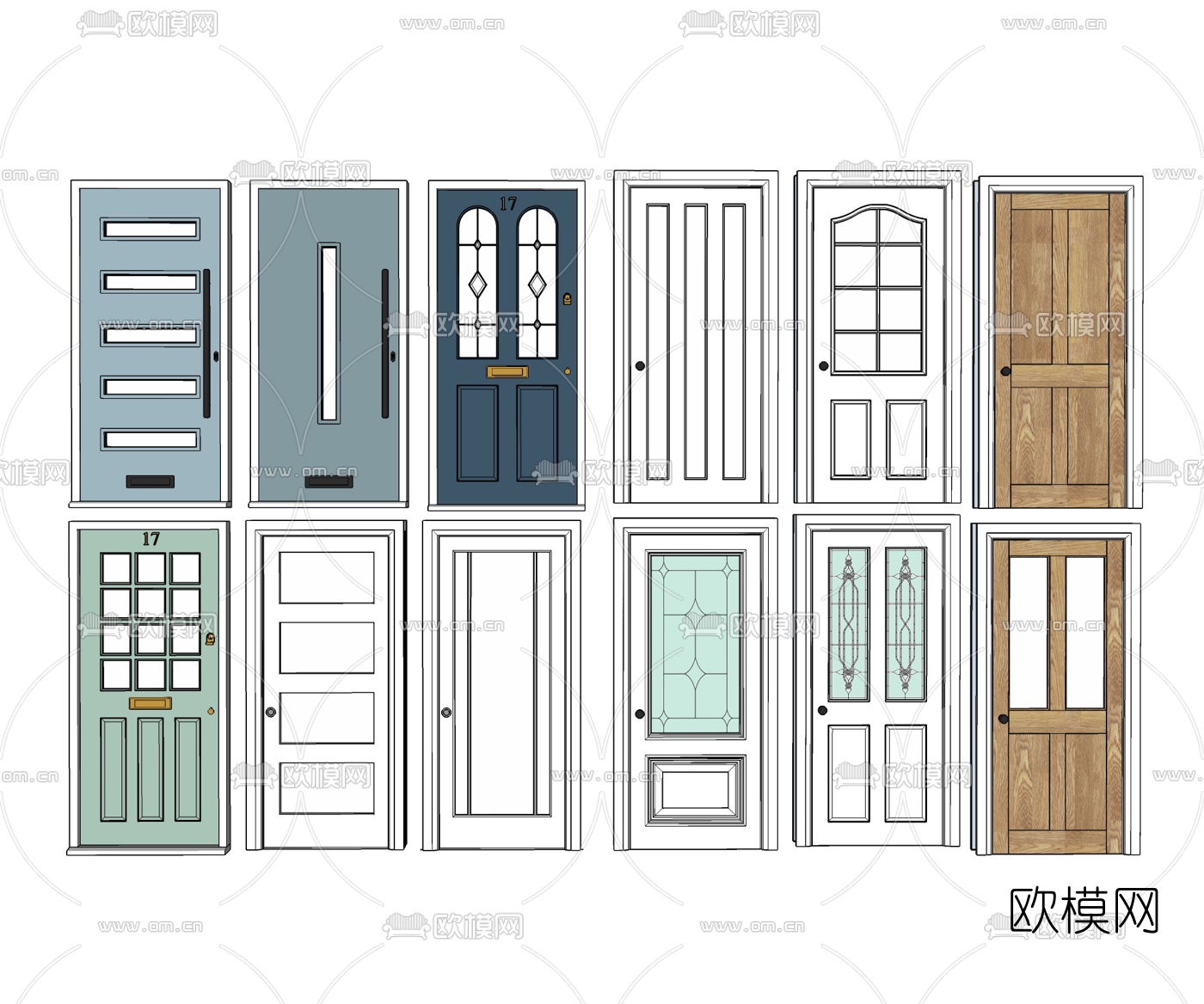 简欧单开门组合su模型下载