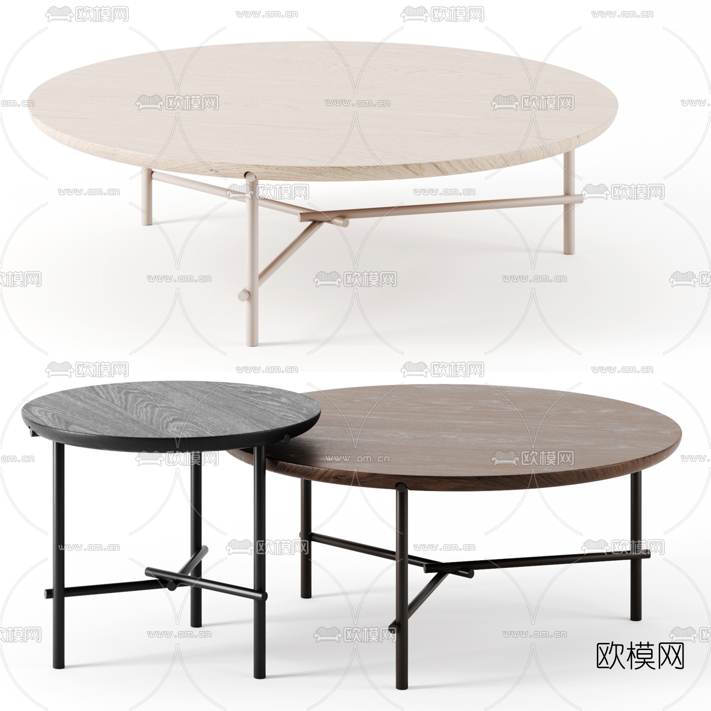 现代圆形简易茶几3d模型