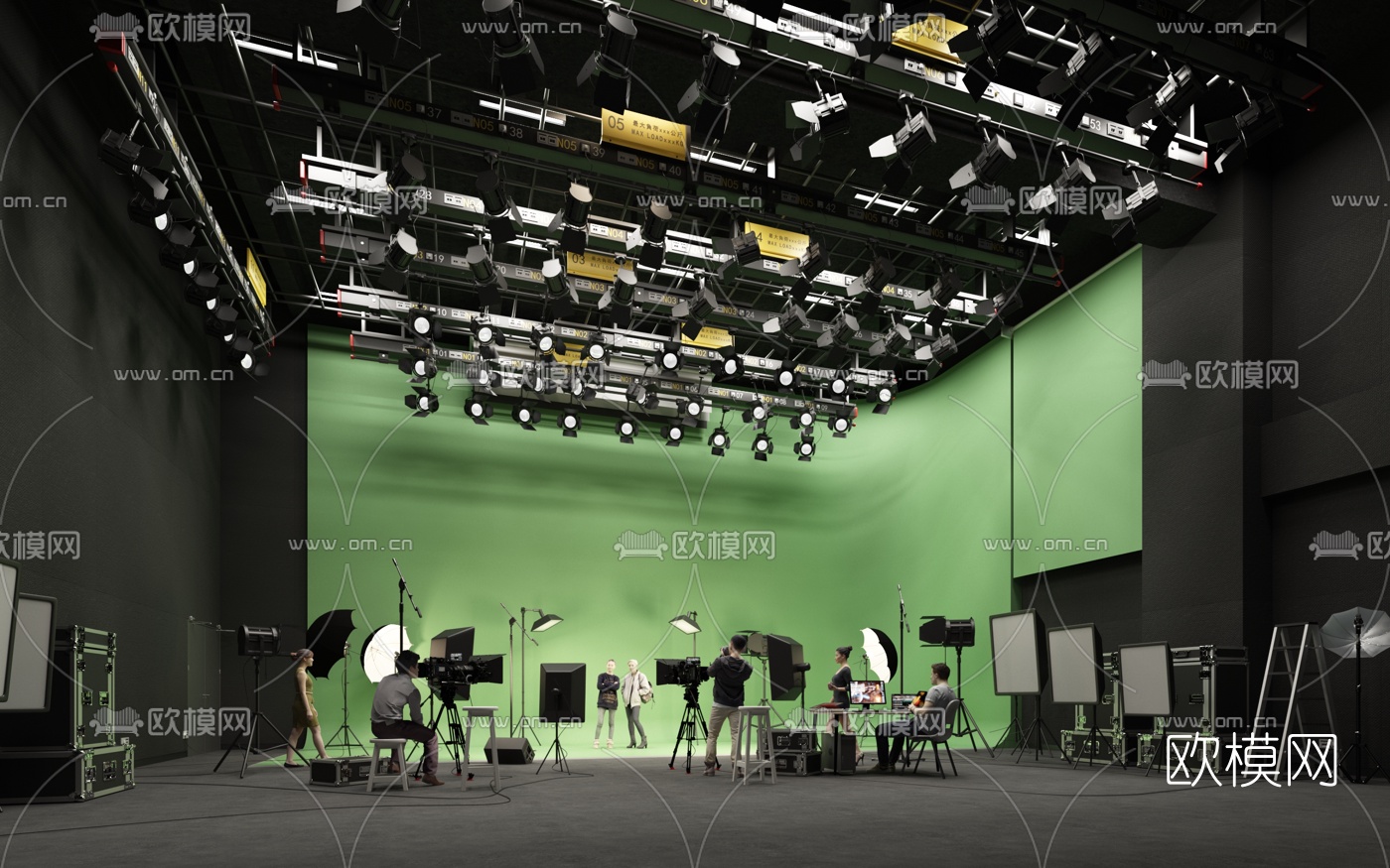 现代大型摄影棚3d模型下载