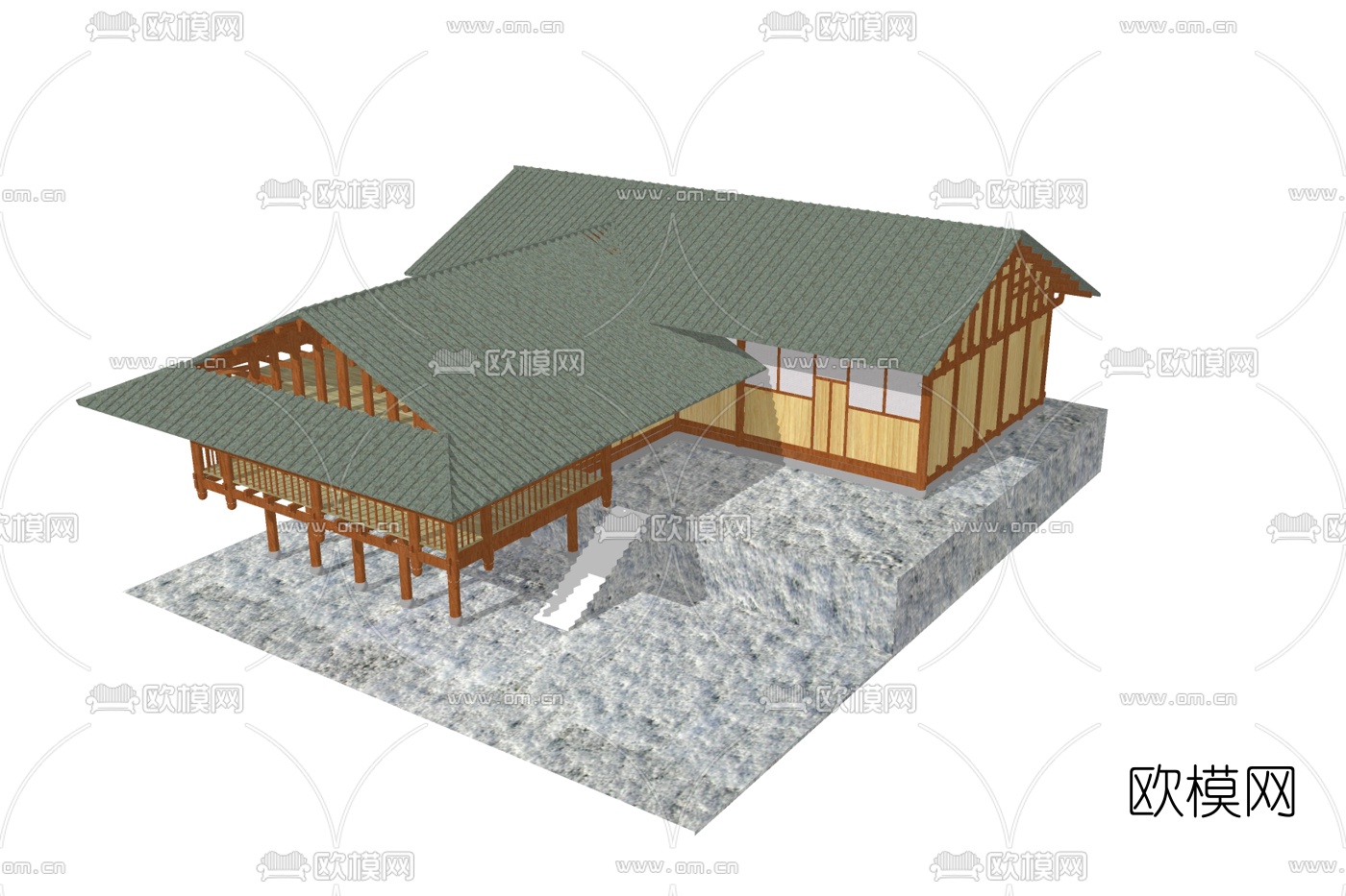 日式木屋su模型下载