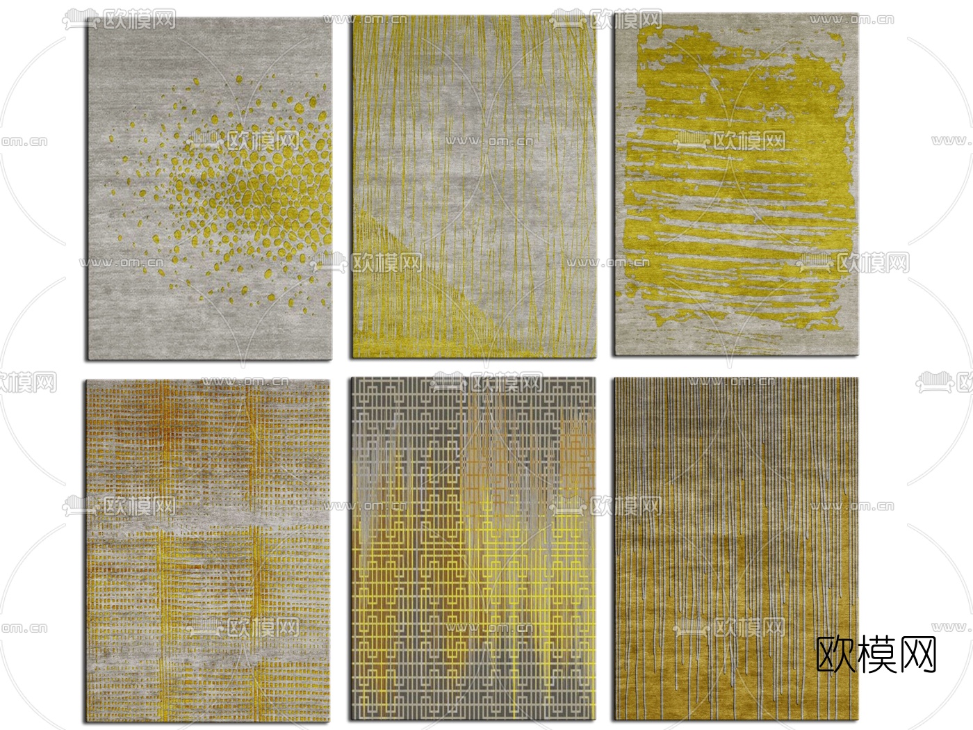 现代布艺地毯3d模型下载