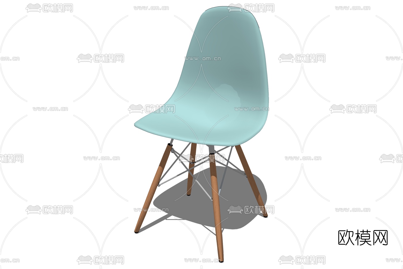北欧实木单椅免费su模型下载