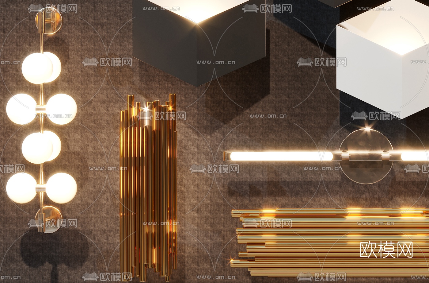 现代金属创意吊灯3d模型