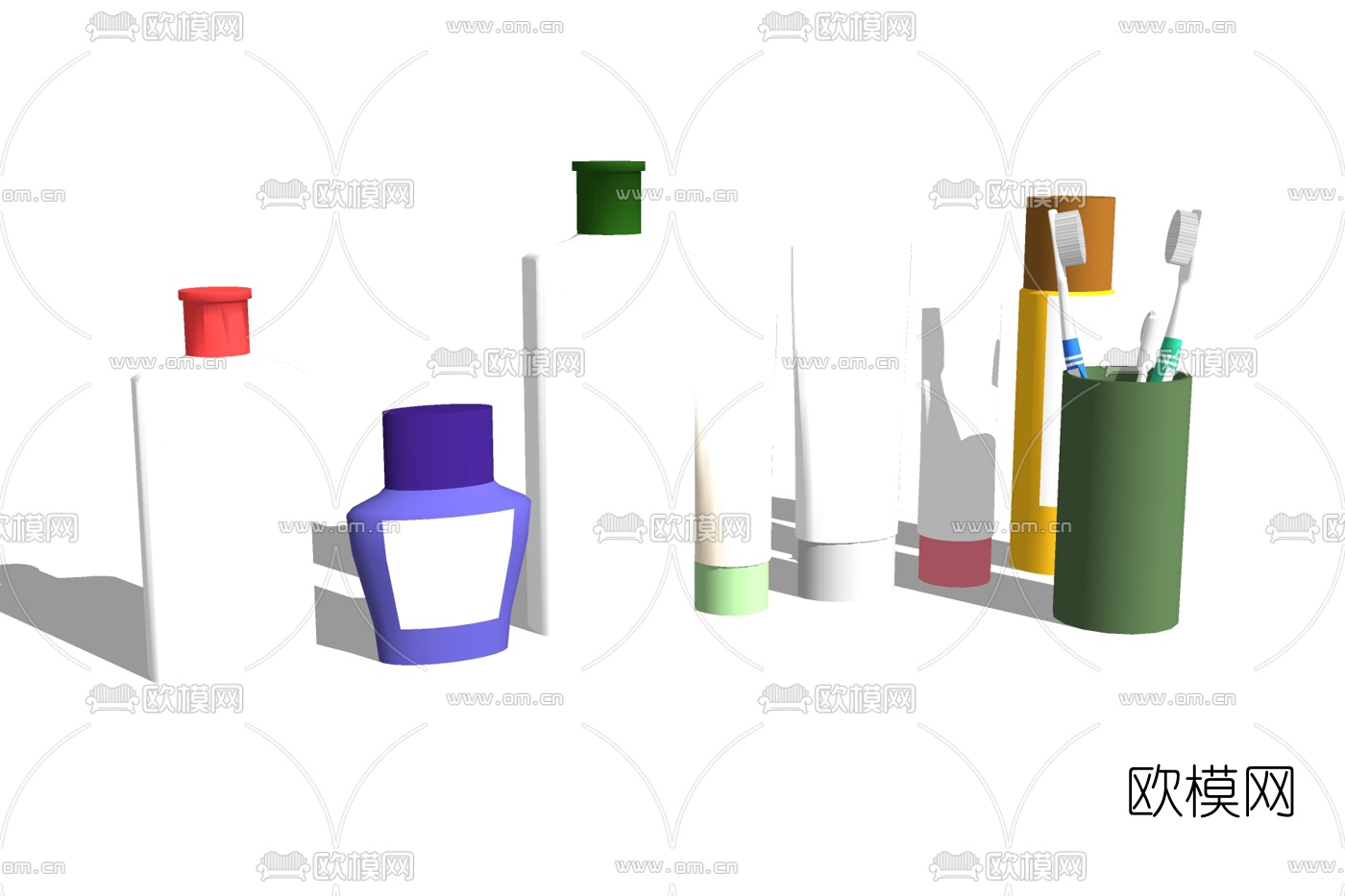 现代洗漱用品免费su模型下载
