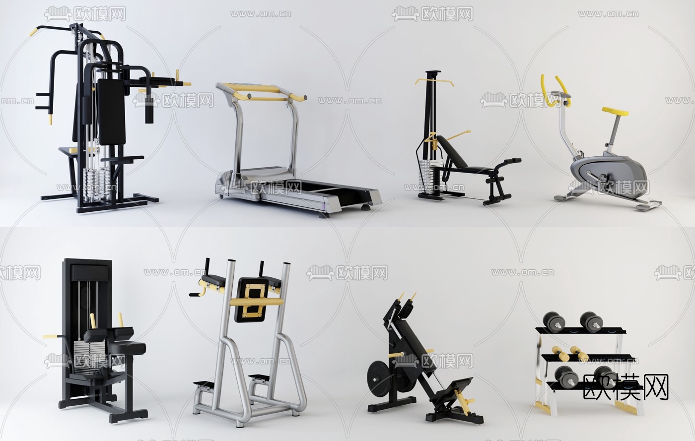 现代运动器材健身器材3d模型下载