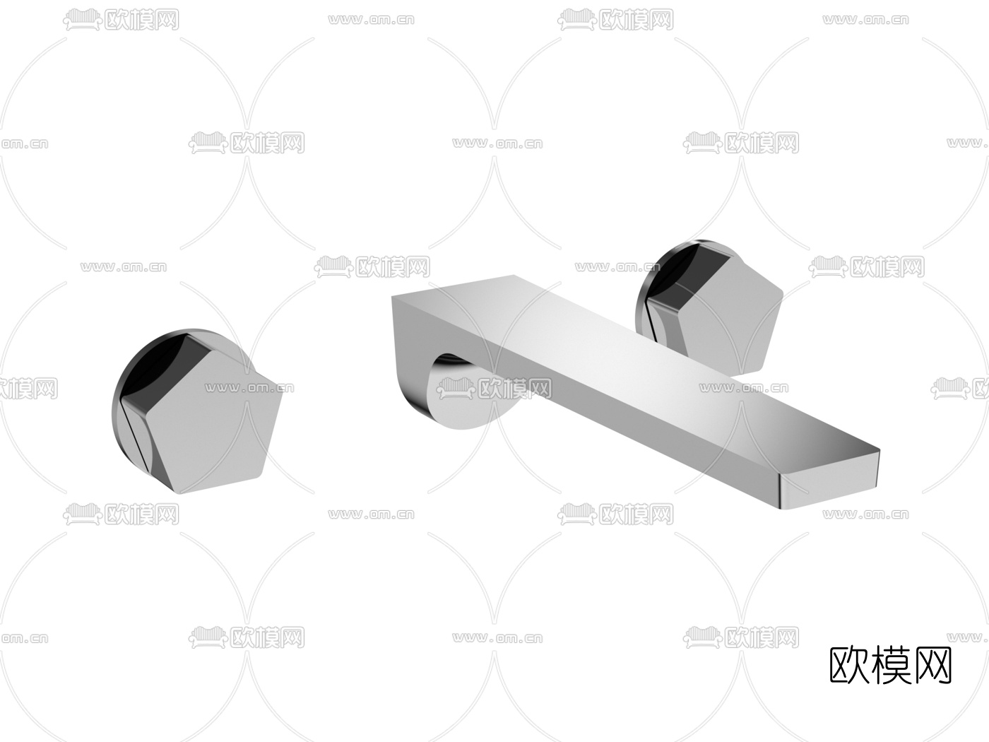 现代壁挂式水龙头3d模型