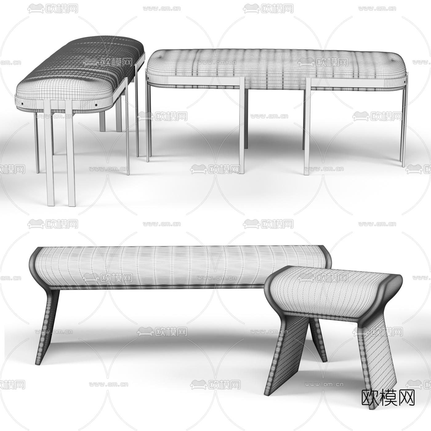 现代沙发凳脚踏3d模型