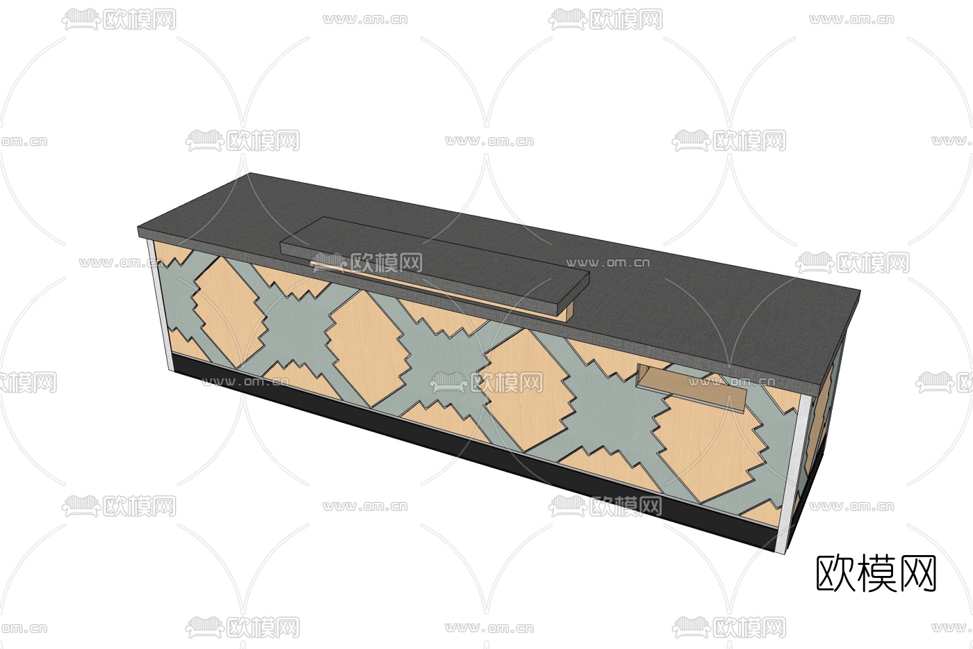 现代前台接待台免费su模型下载