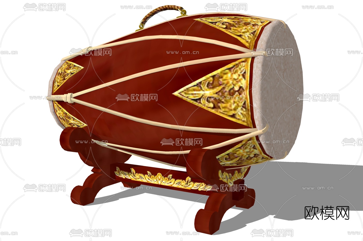 新中式木鼓su模型下载