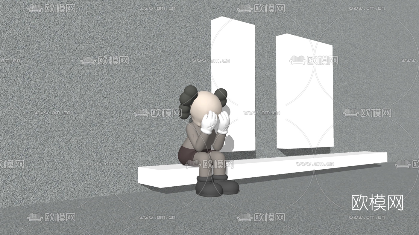 现代kaws公仔玩具su模型下载（渲染图3）