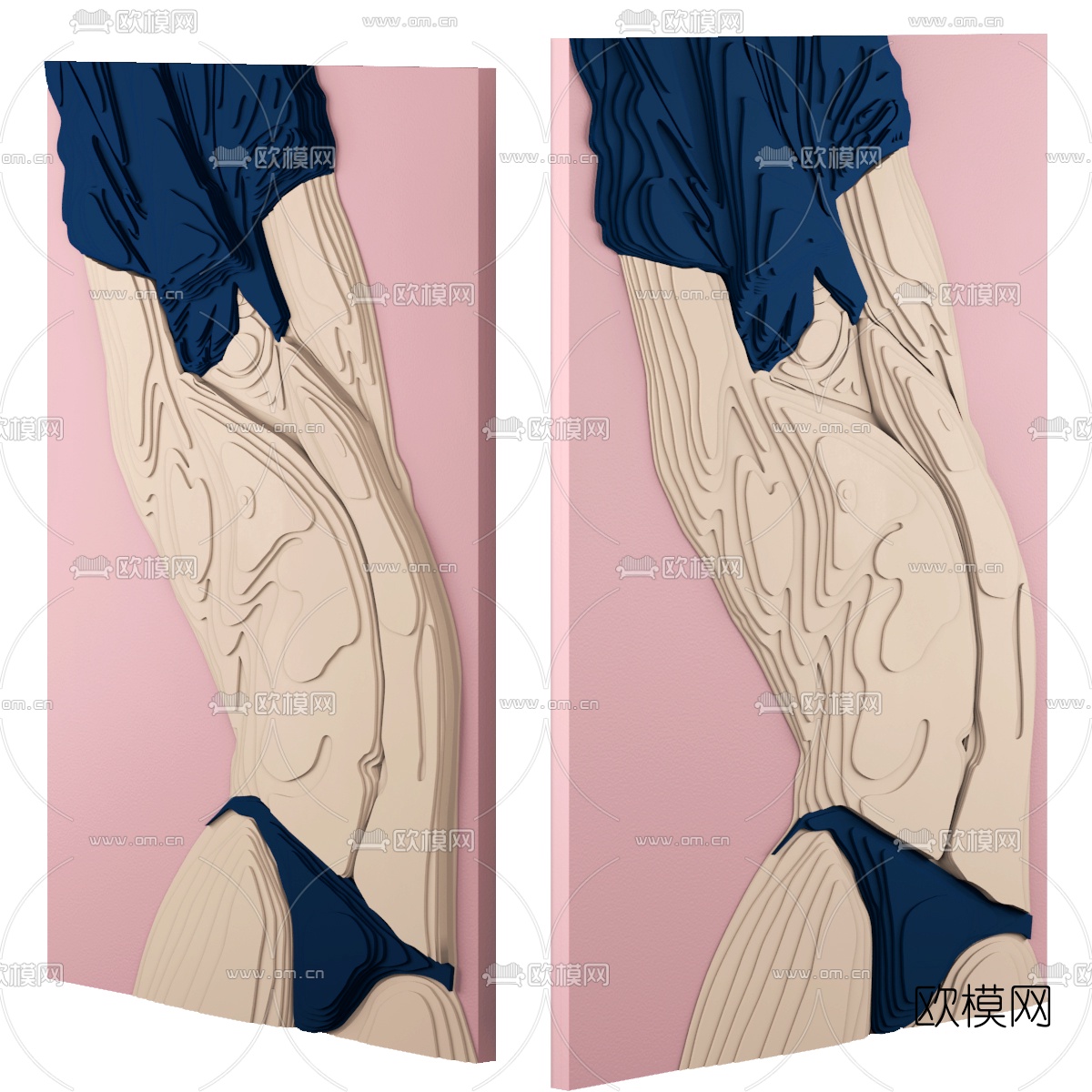 现代三维墙面装饰画3d模型