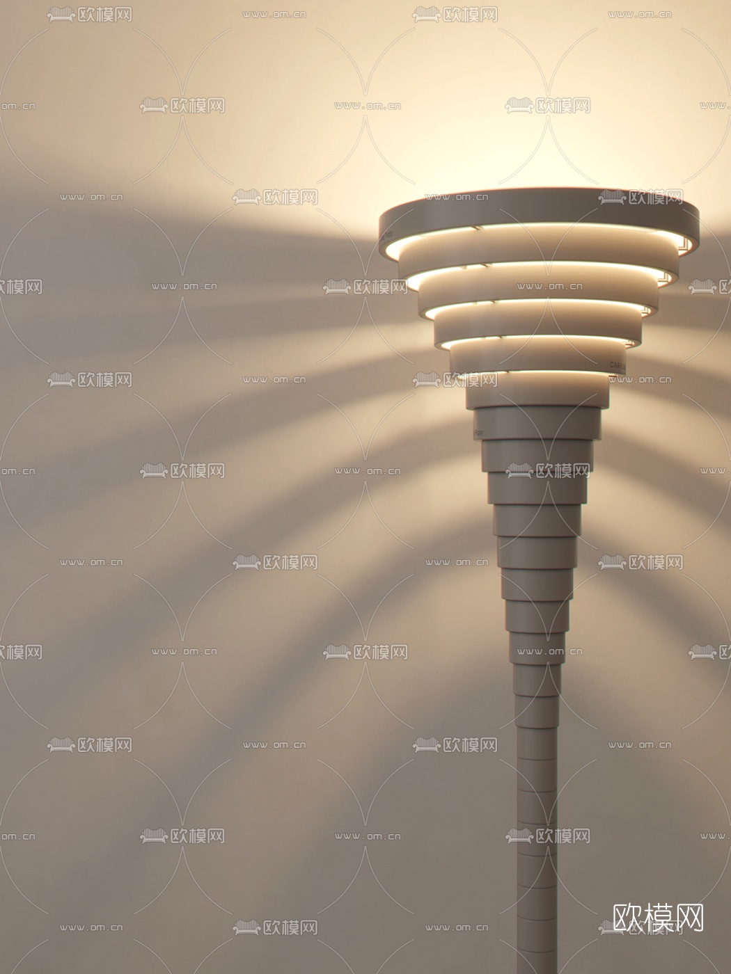 现代创意落地灯3d模型下载（渲染图3）