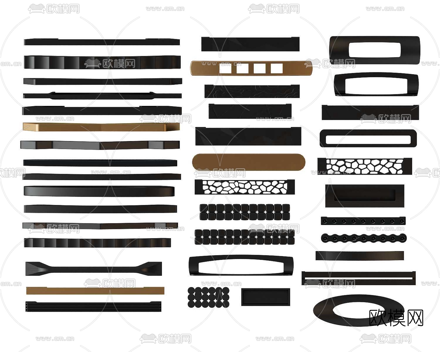 现代门拉手门把手3d模型下载