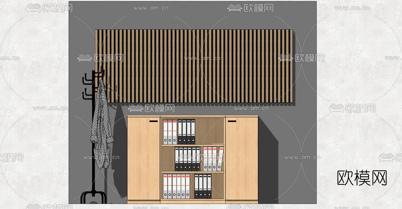 日式置物架su模型下载（渲染图3）