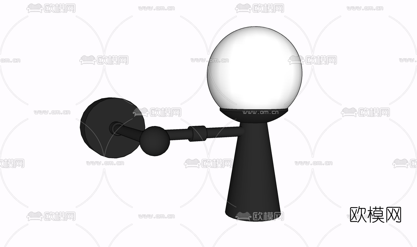 现代金属壁灯免费su模型下载