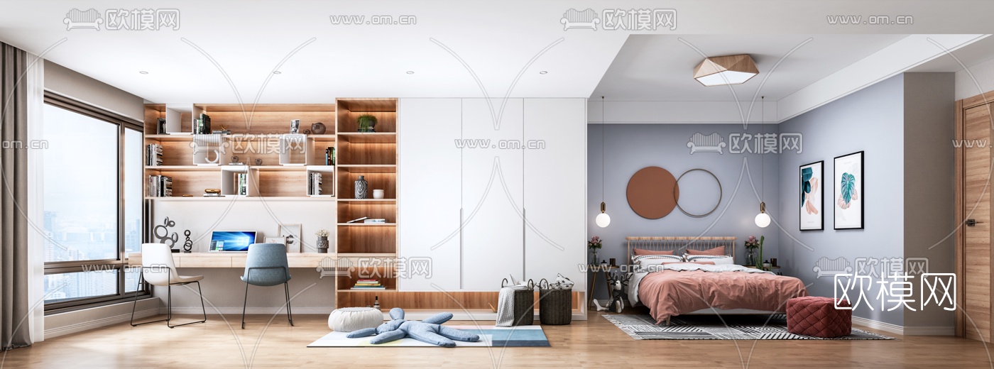现代小孩房3d模型