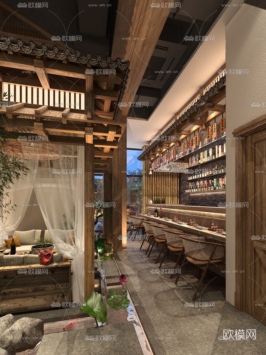 日式料理居酒屋3d模型