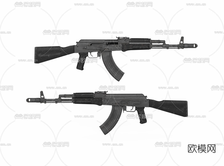 现代AK47突击步枪3d模型下载
