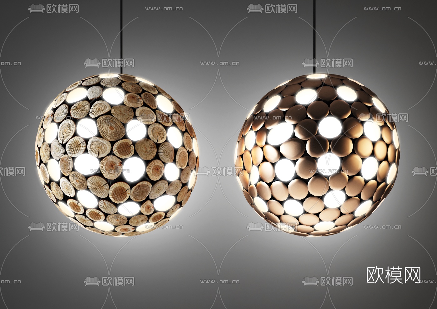 现代球形艺术吊灯3d模型