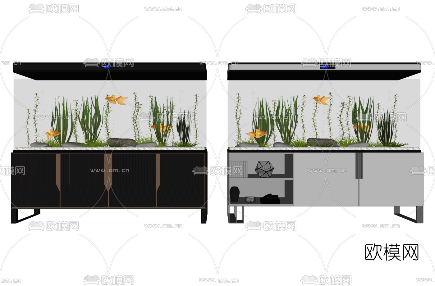 现代智能鱼缸su模型下载