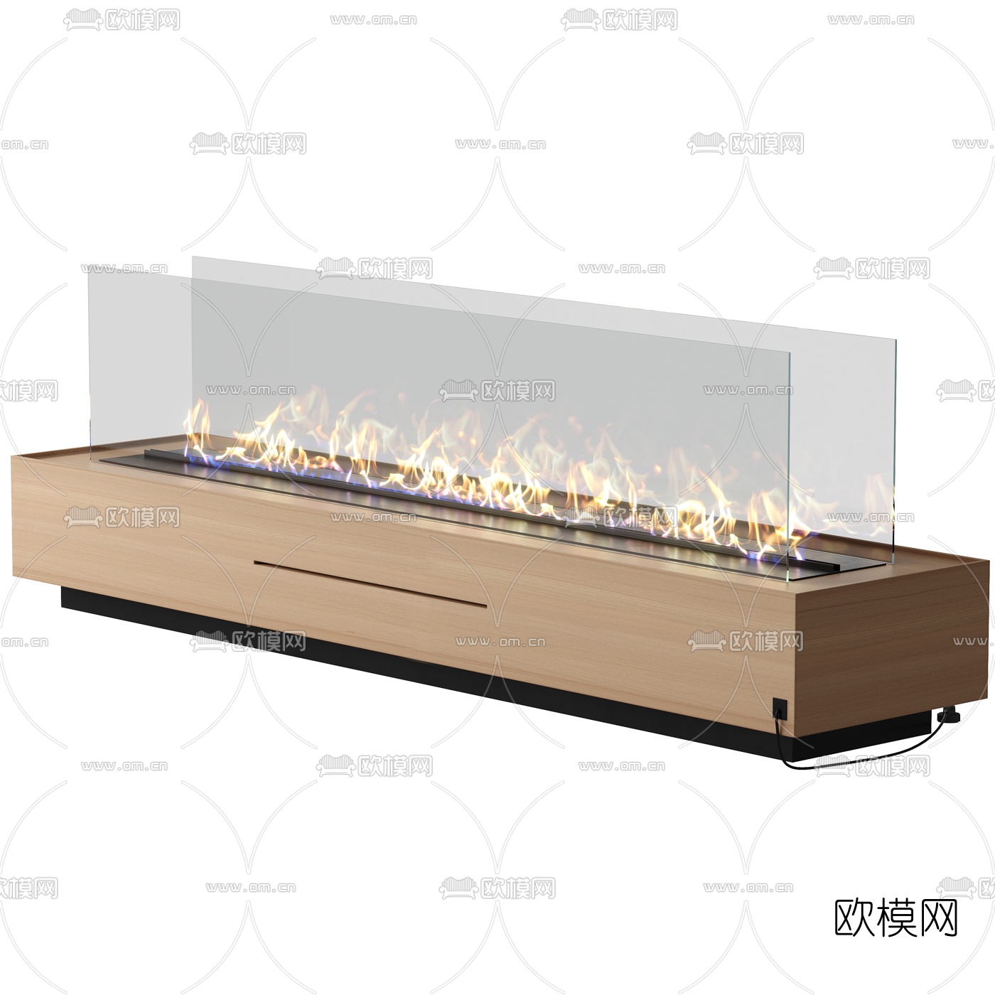 现代电子壁炉3d模型下载（渲染图1）