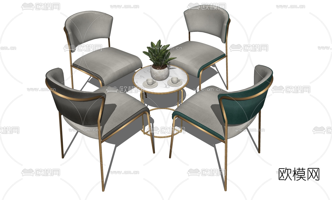 现代轻奢餐椅su模型下载