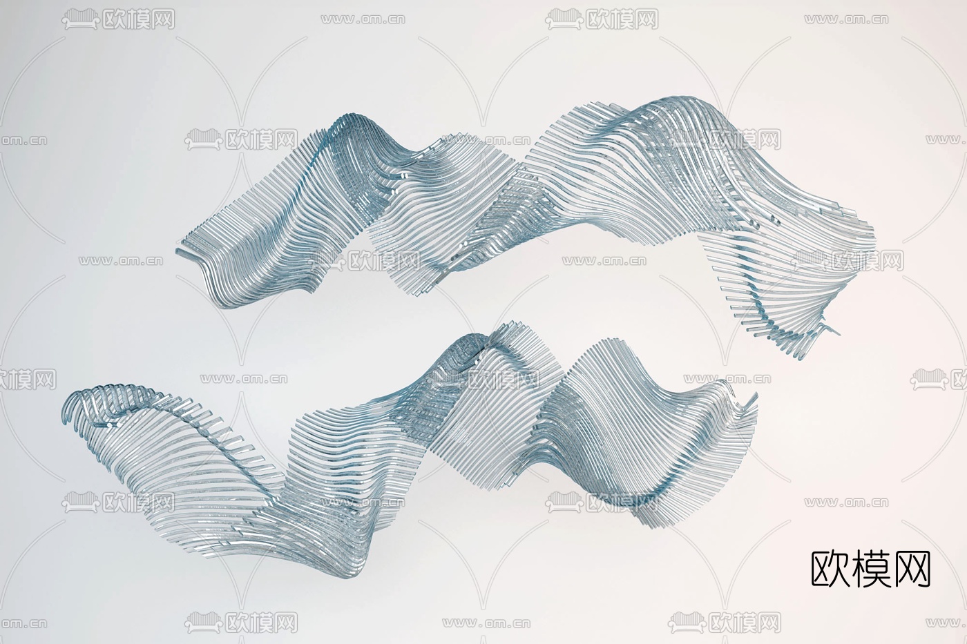 现代水晶异形装饰灯3d模型下载