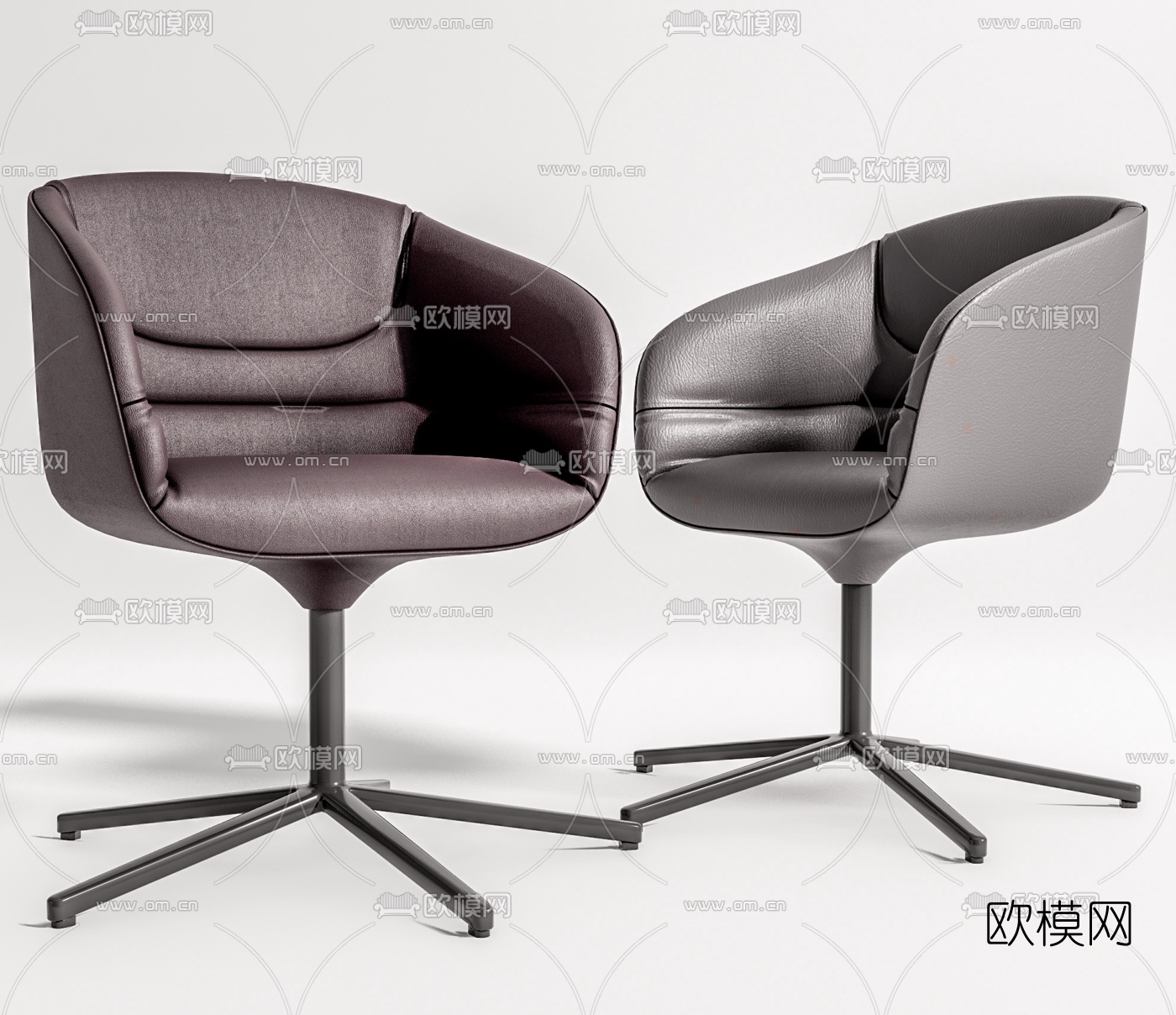现代皮革办公椅su模型下载（渲染图1）