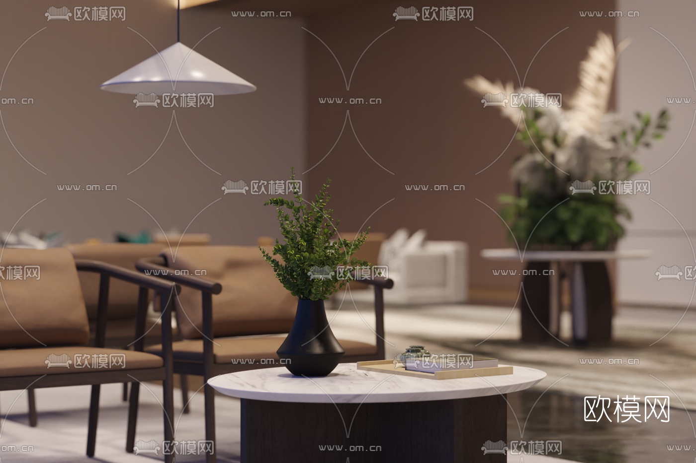 现代售楼处洽谈区3d模型