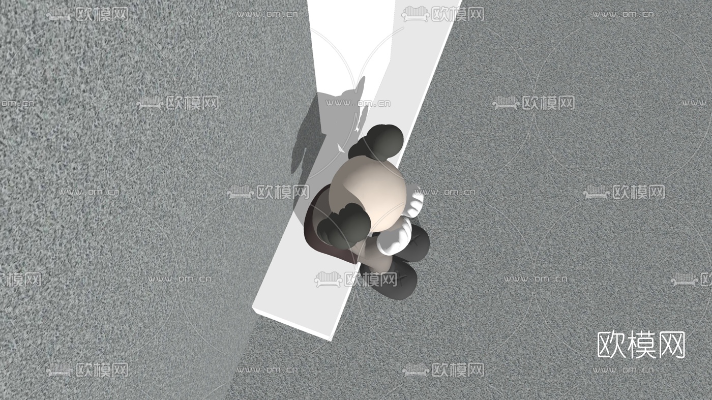 现代kaws公仔玩具su模型下载（渲染图2）