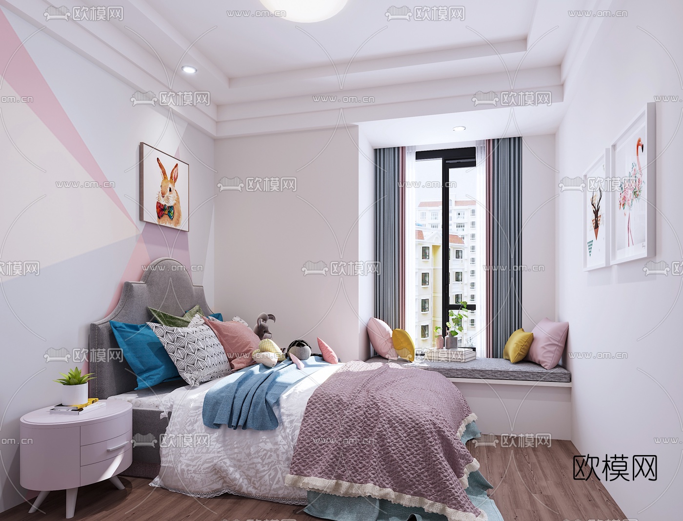 现代女儿房免费3d模型下载