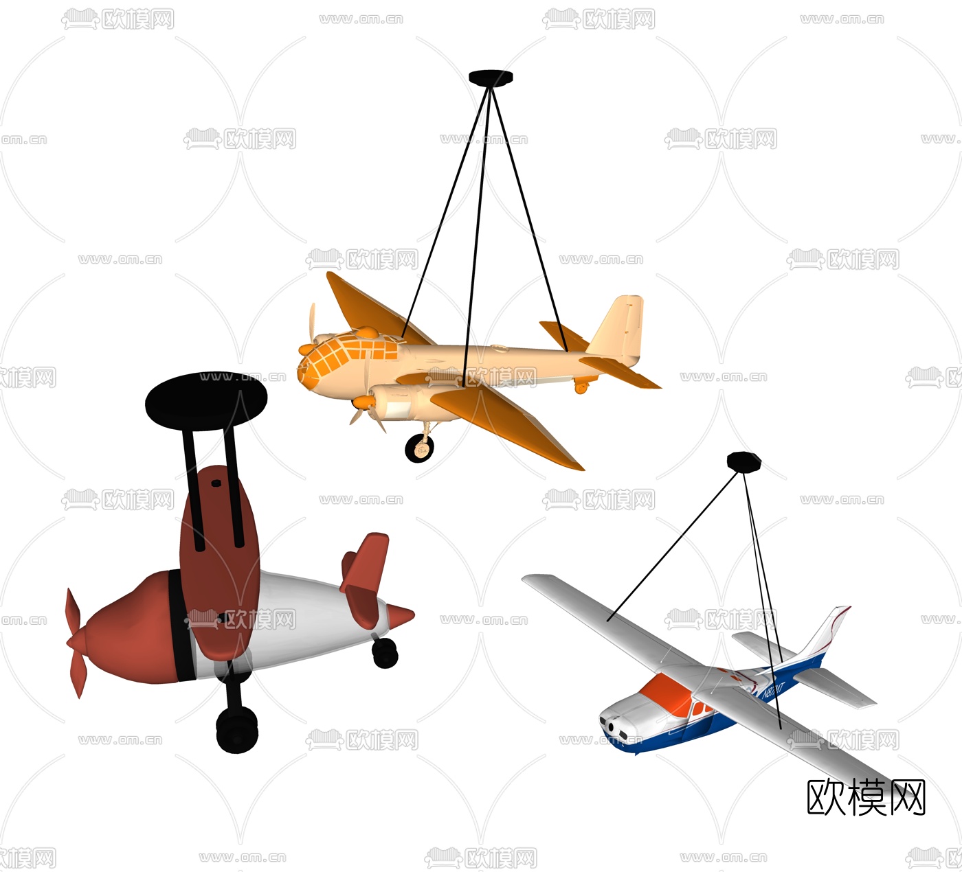 现代儿童玩具飞机su模型下载