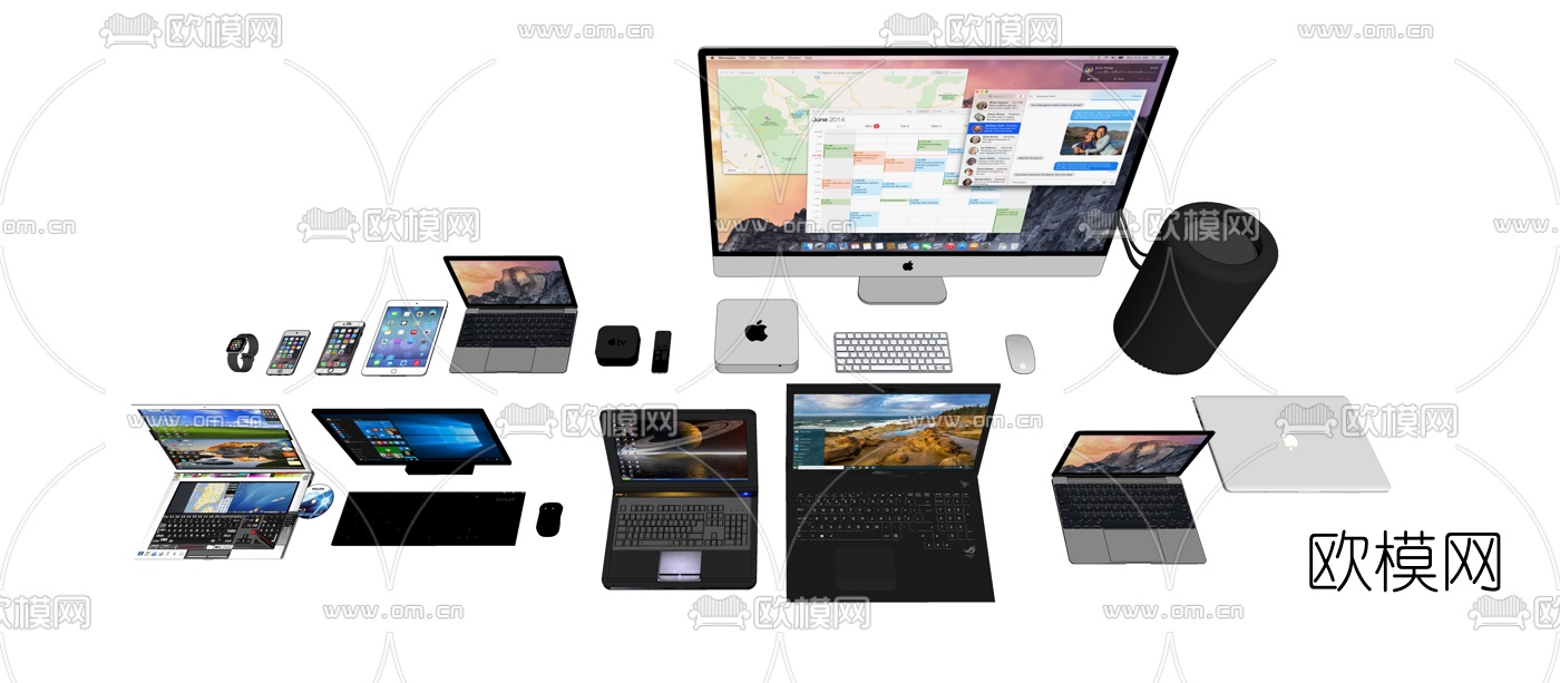 现代苹果电脑笔记本电脑su模型下载（渲染图1）