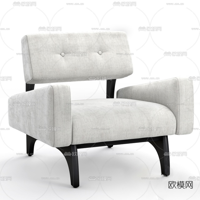 现代布艺休闲沙发免费3d模型下载