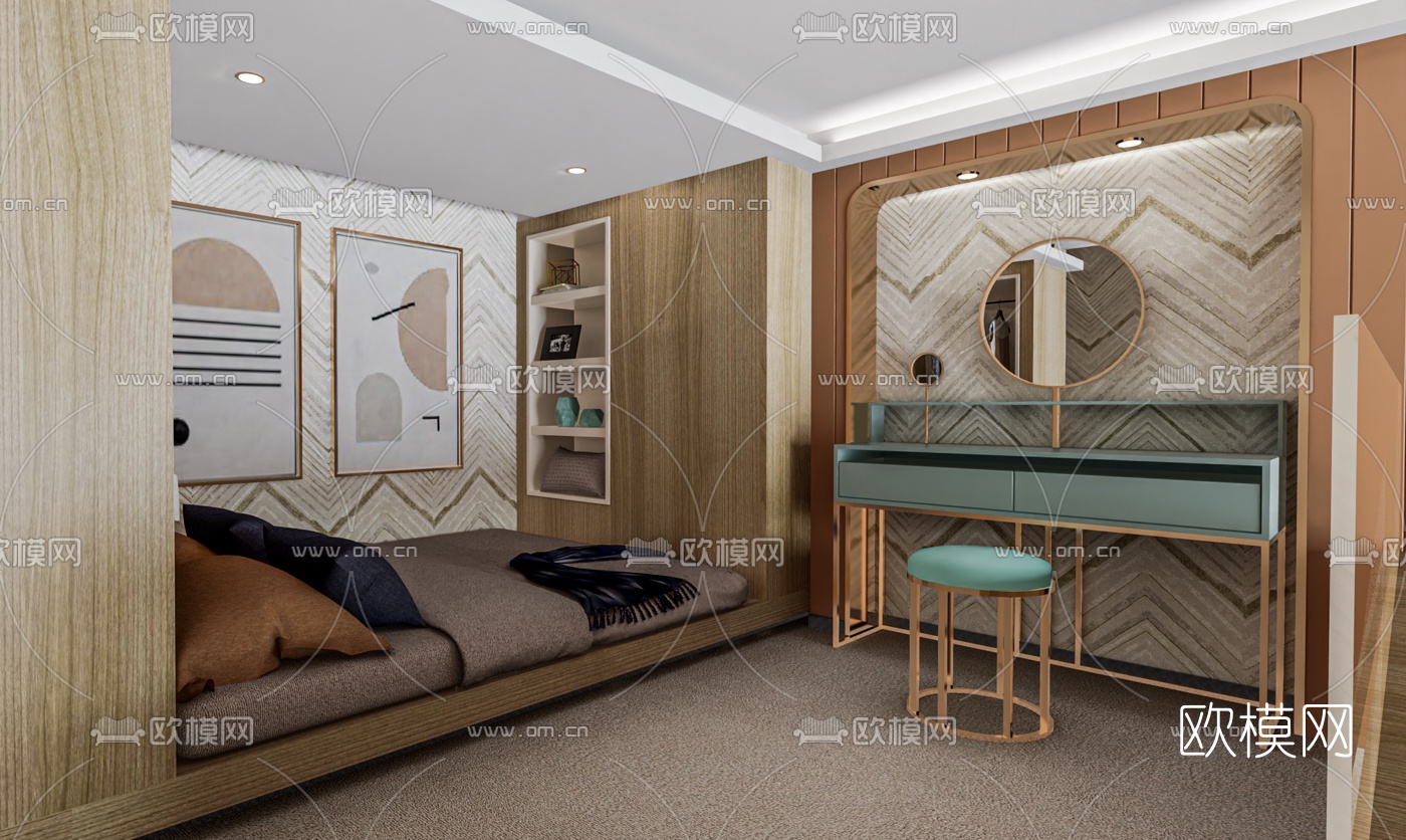 现代复式公寓su模型下载（渲染图3）